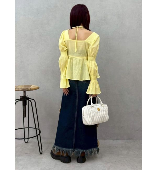 EVRIS「ダメージスリットロングデニムスカート【セットアップ着用可能】」|スカート|