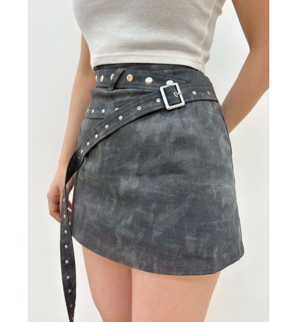 EVRIS「ダブルベルトミニスカート」|スカート|