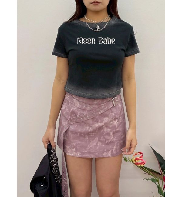 EVRIS「ダブルベルトミニスカート」|スカート|