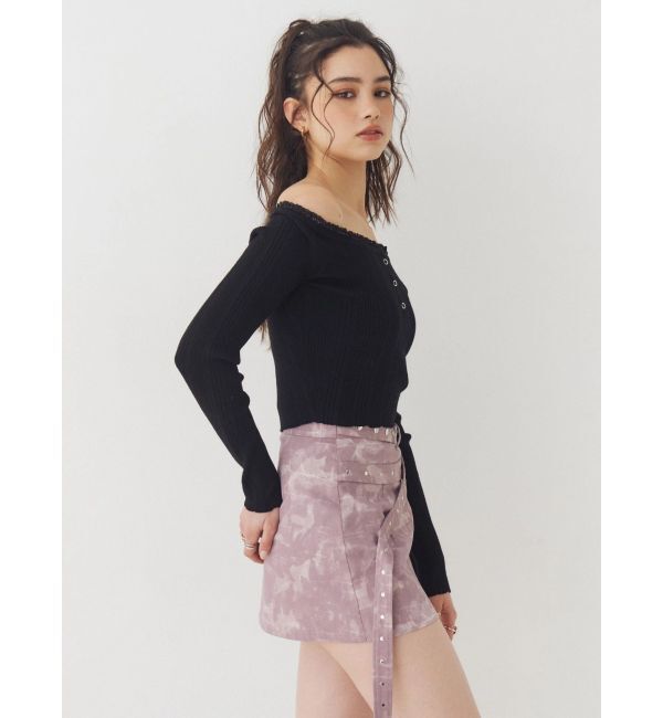 EVRIS「ダブルベルトミニスカート」|スカート|