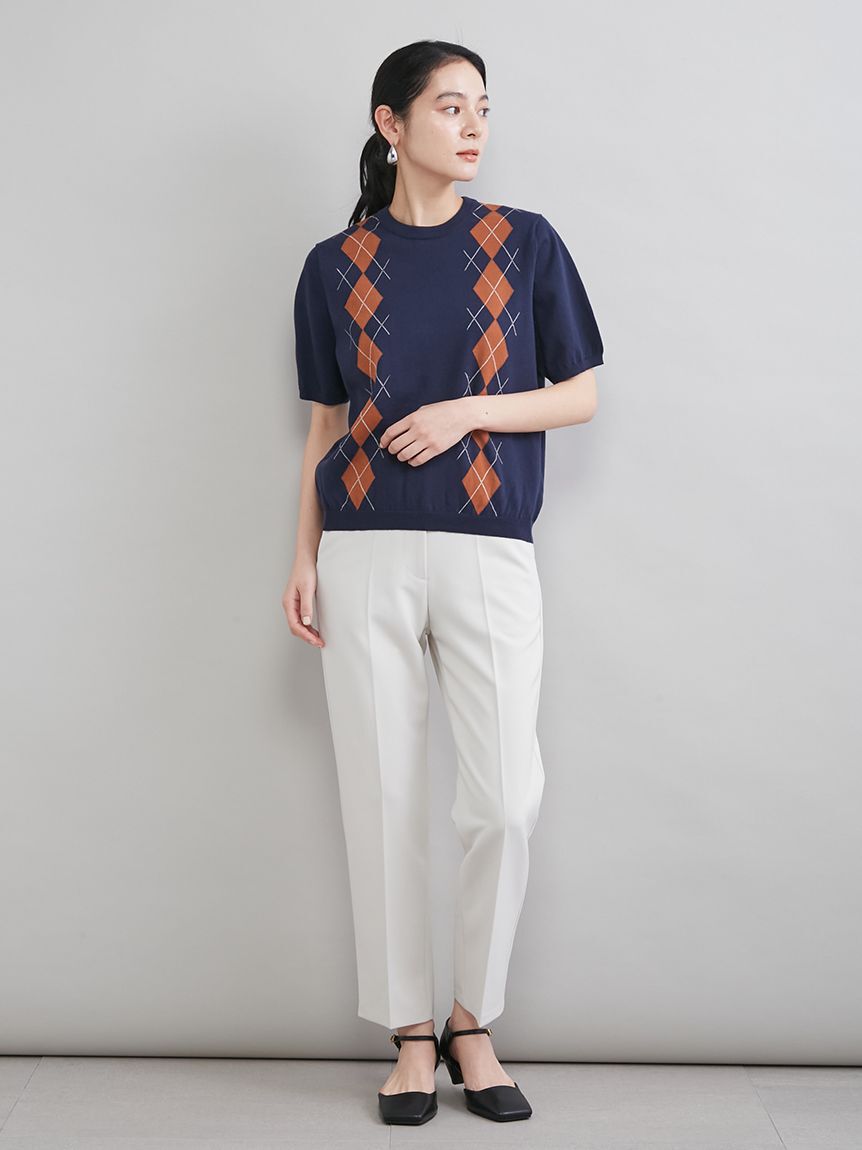 Mila Owen「【MILA PANTS】後ろゴムテーパードパンツ」|チノ|