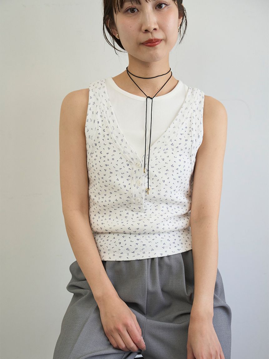 emmi atelier「レイヤードタンクトップ」|タンクトップ|WHT