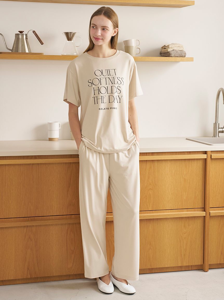 gelato pique「【接触冷感】レーヨンロゴロングパンツ」|ルームウェア|