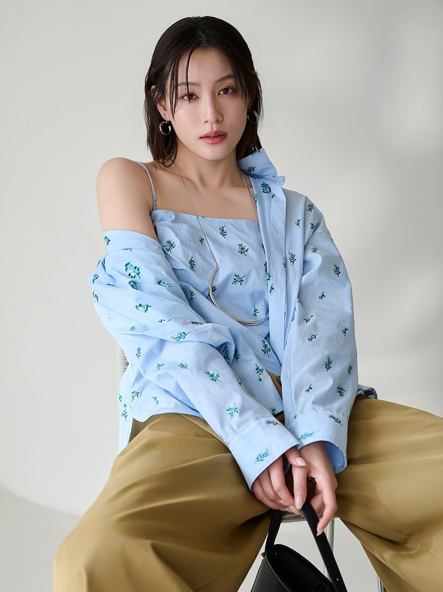 FRAY I.D「マルチWAYレイヤードジャガードシャツ／ウォッシャブル」|シャツ・ブラウス|LBLU