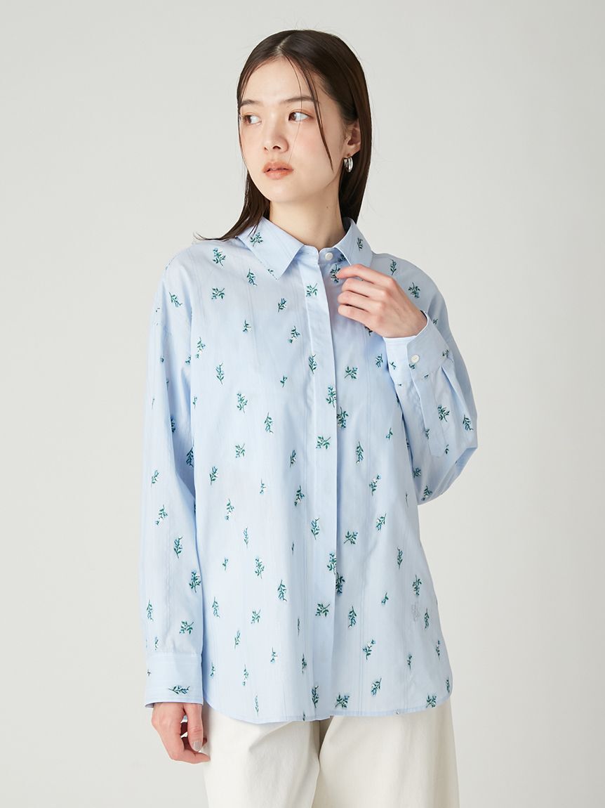 FRAY I.D「マルチWAYレイヤードジャガードシャツ／ウォッシャブル」|シャツ・ブラウス|