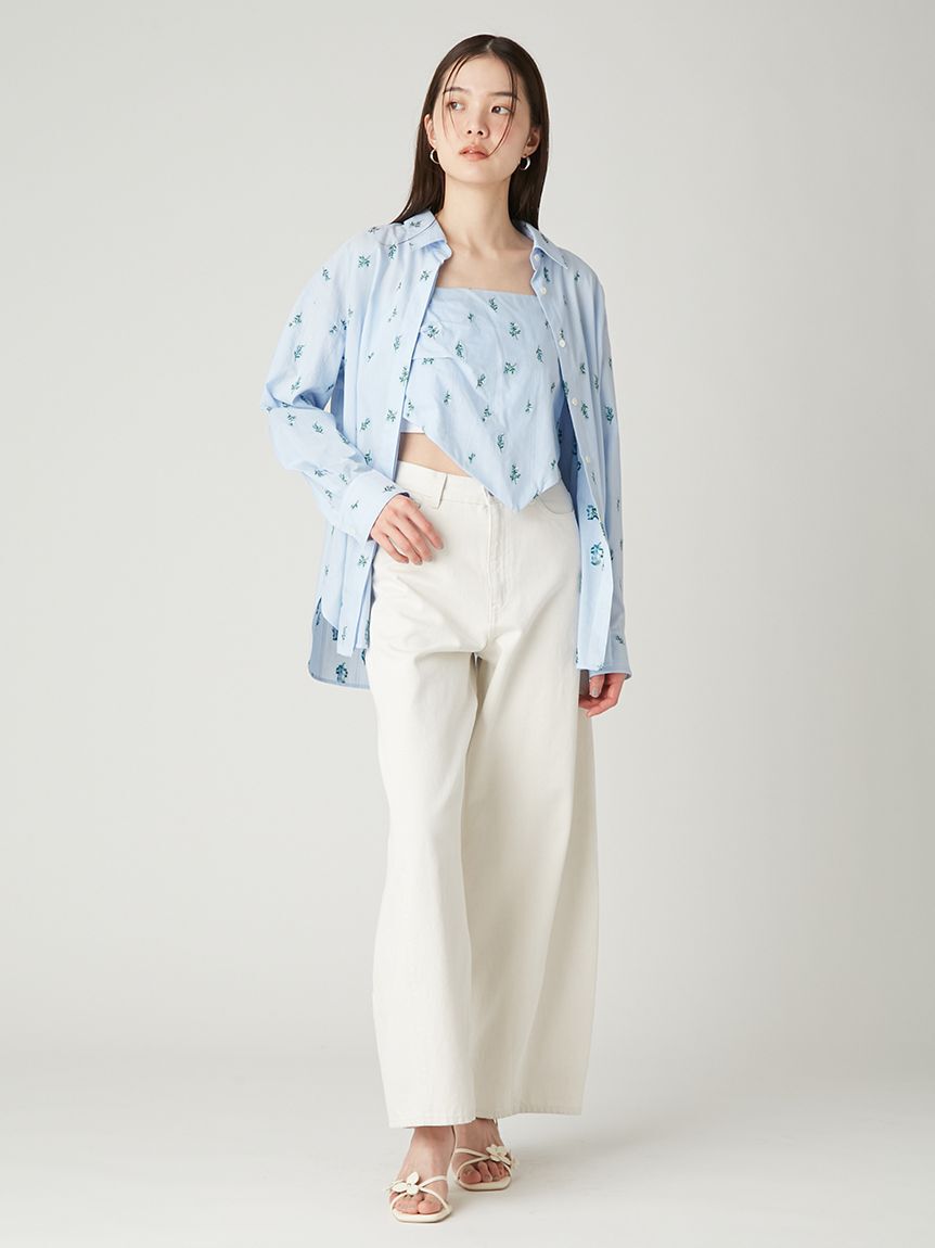 FRAY I.D「マルチWAYレイヤードジャガードシャツ／ウォッシャブル」|シャツ・ブラウス|