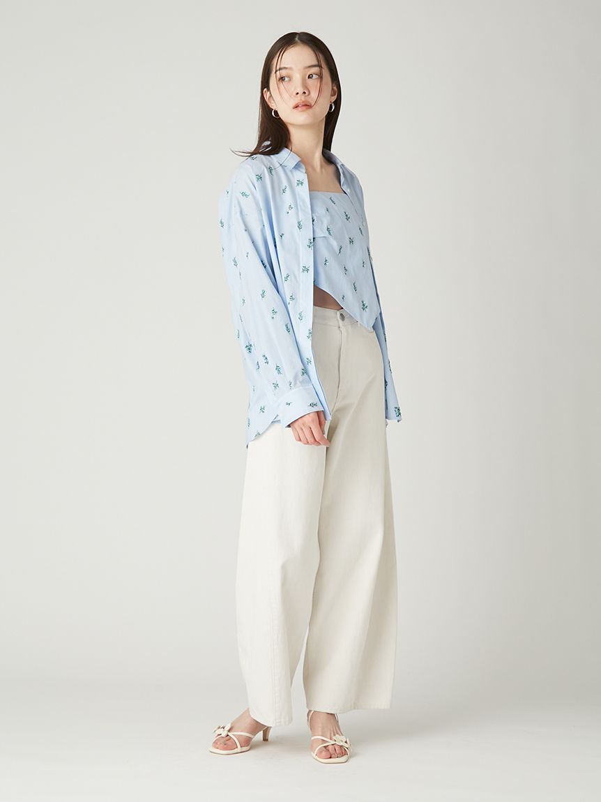 FRAY I.D「マルチWAYレイヤードジャガードシャツ／ウォッシャブル」|シャツ・ブラウス|