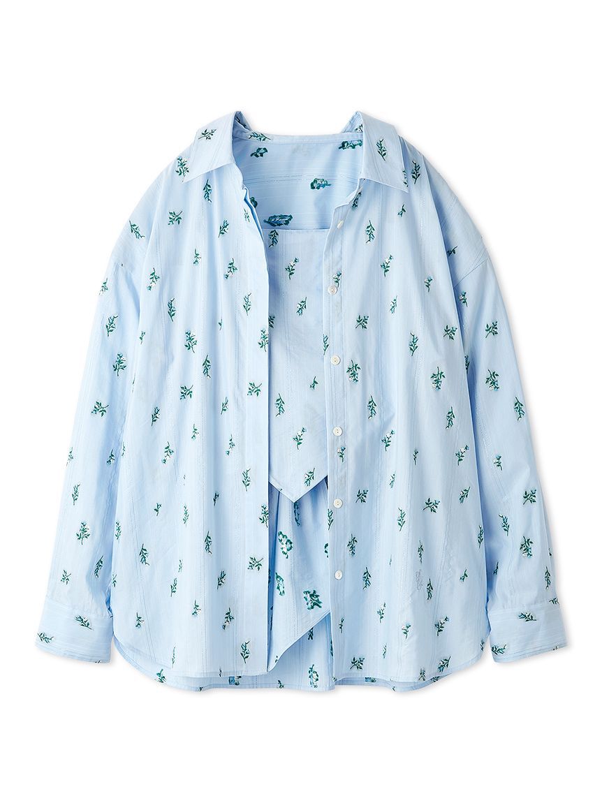 FRAY I.D「マルチWAYレイヤードジャガードシャツ／ウォッシャブル」|シャツ・ブラウス|