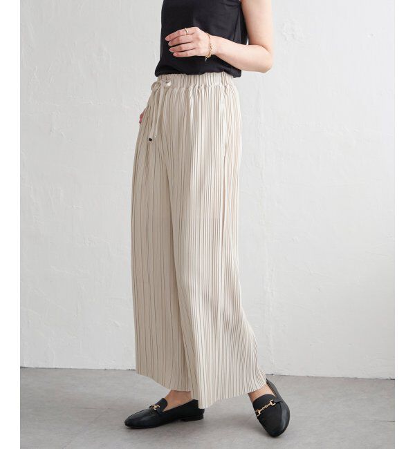 ikka「【雑誌InRed4月号掲載】カットプリーツワイドパンツ【親子コーデ】」|キュロット|