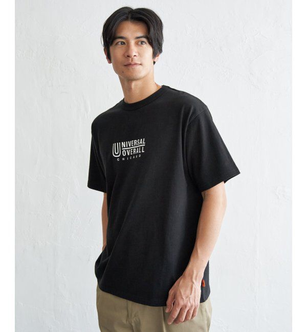 ikka「UNIVERSAL OVERALL ユニバーサルオーバーオール DAILYプリントTシャツ」|Tシャツ・カットソー|ブラック