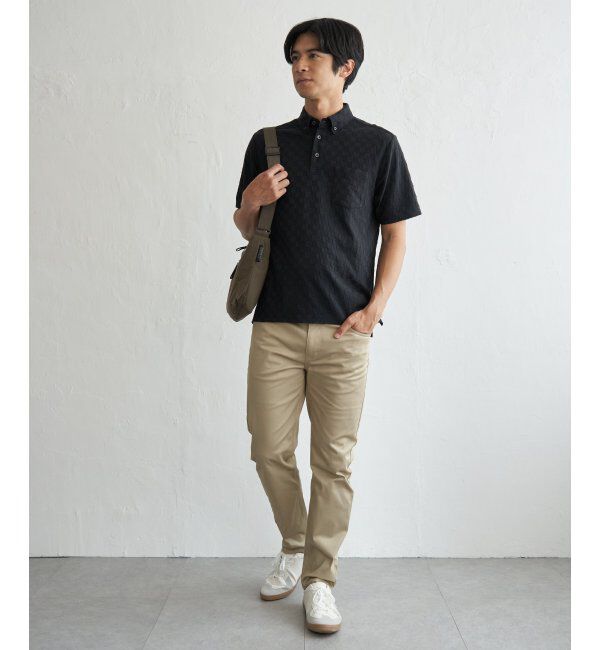 IKKA LOUNGE「冷感リンクスジャカード市松ポロシャツ」|Tシャツ・カットソー|