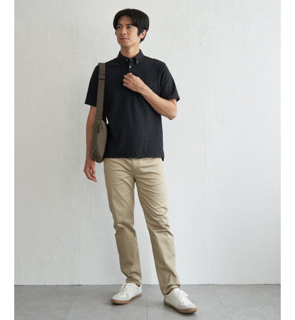 IKKA LOUNGE「冷感リンクスジャカード市松ポロシャツ」|Tシャツ・カットソー|