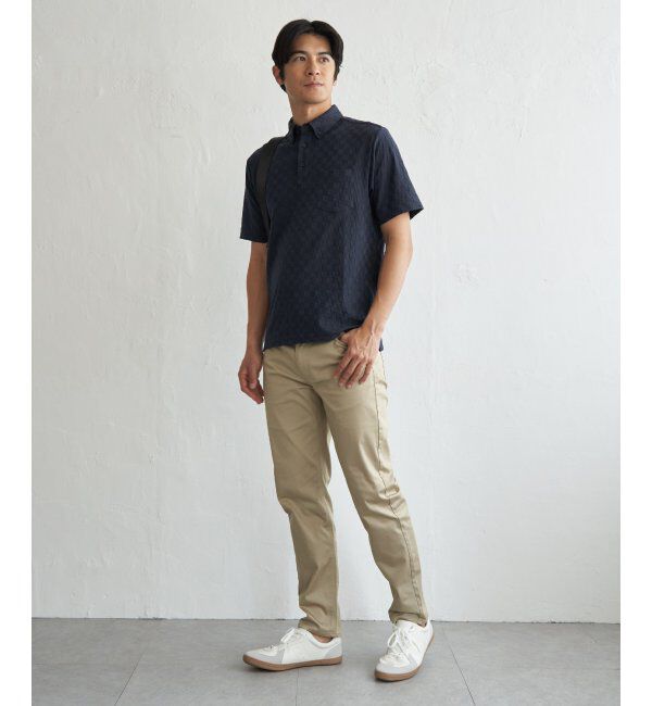 IKKA LOUNGE「冷感リンクスジャカード市松ポロシャツ」|Tシャツ・カットソー|
