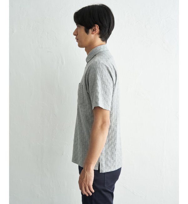 IKKA LOUNGE「冷感リンクスジャカード市松ポロシャツ」|Tシャツ・カットソー|