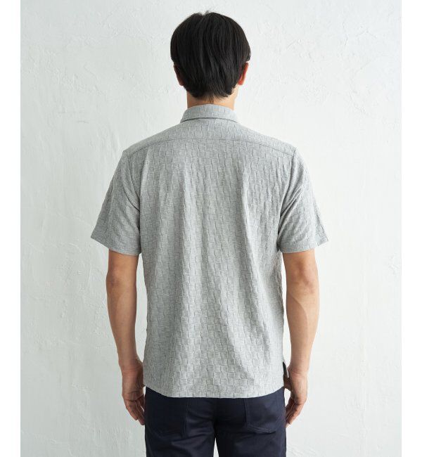 IKKA LOUNGE「冷感リンクスジャカード市松ポロシャツ」|Tシャツ・カットソー|