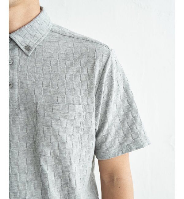 IKKA LOUNGE「冷感リンクスジャカード市松ポロシャツ」|Tシャツ・カットソー|