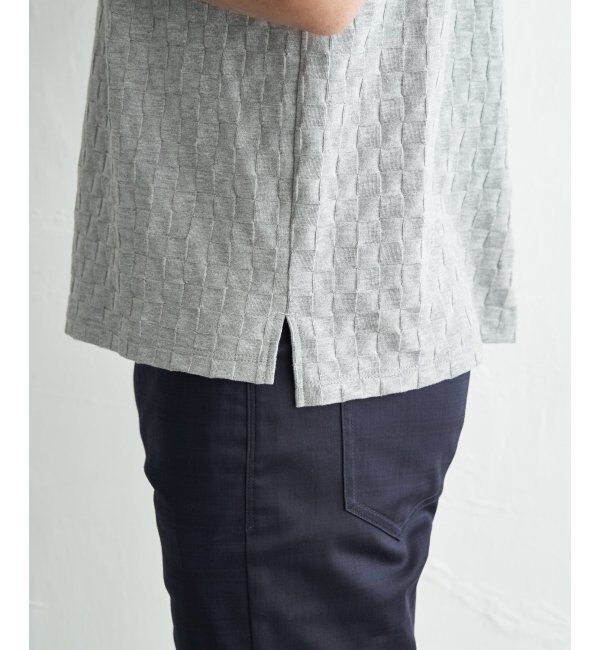 IKKA LOUNGE「冷感リンクスジャカード市松ポロシャツ」|Tシャツ・カットソー|