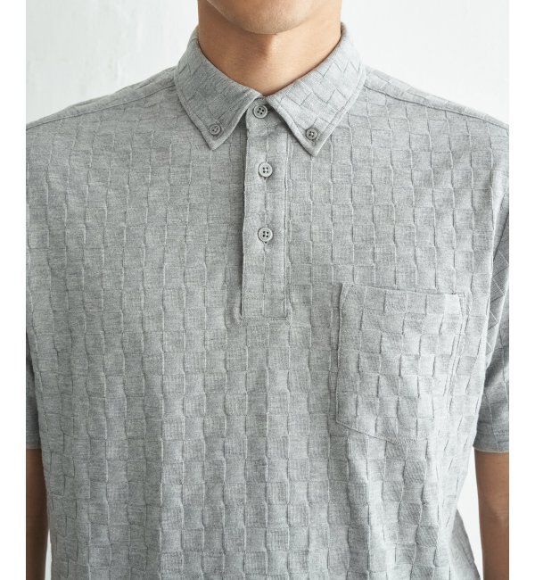 IKKA LOUNGE「冷感リンクスジャカード市松ポロシャツ」|Tシャツ・カットソー|