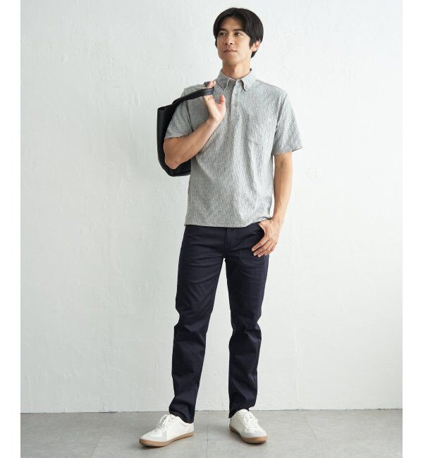 IKKA LOUNGE「冷感リンクスジャカード市松ポロシャツ」|Tシャツ・カットソー|