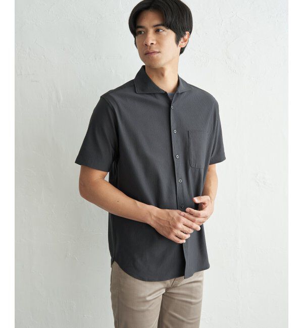 IKKA LOUNGE「アーバンＤＲＹレイカンオープンポロ」|Tシャツ・カットソー|チャコール