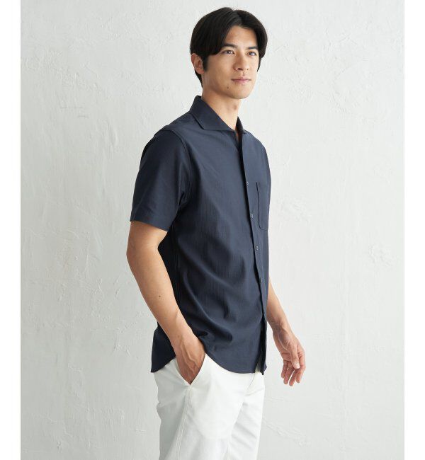 IKKA LOUNGE「アーバンＤＲＹレイカンオープンポロ」|Tシャツ・カットソー|ネイビーブルー