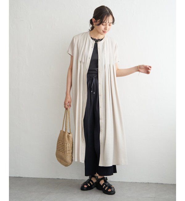 ikka「ウェストギャザーシャツワンピース」|その他|