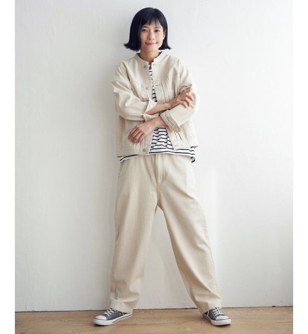 Lbc with Life「ＬＢＣデニムノーカラージャケット」|ブルゾン・スタジャン|