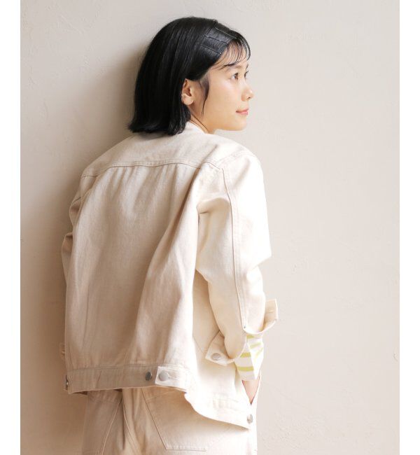 Lbc with Life「ＬＢＣデニムノーカラージャケット」|ブルゾン・スタジャン|