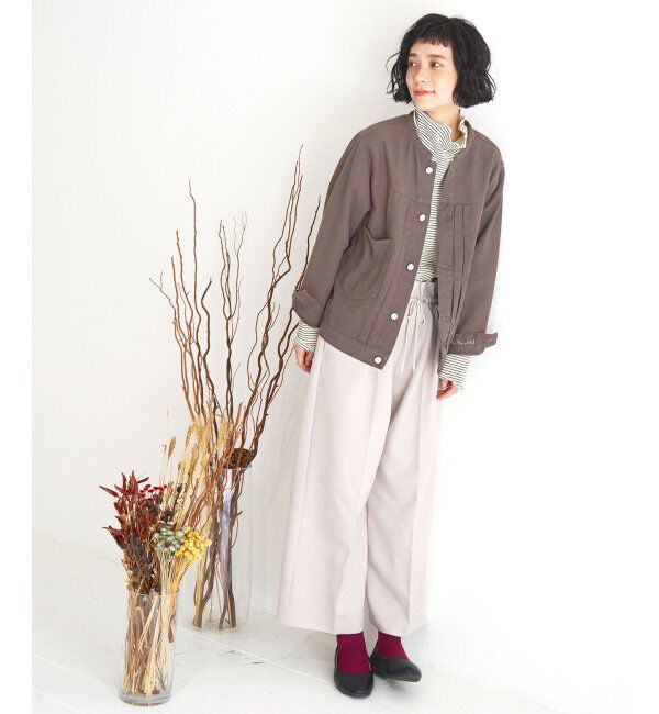 Lbc with Life「ＬＢＣデニムノーカラージャケット」|ブルゾン・スタジャン|