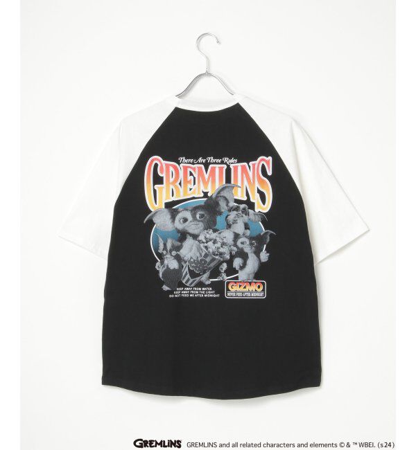 VENCE share style「GREMLINS グレムリン ラグランプリントTシャツ」|Tシャツ・カットソー|ブラック