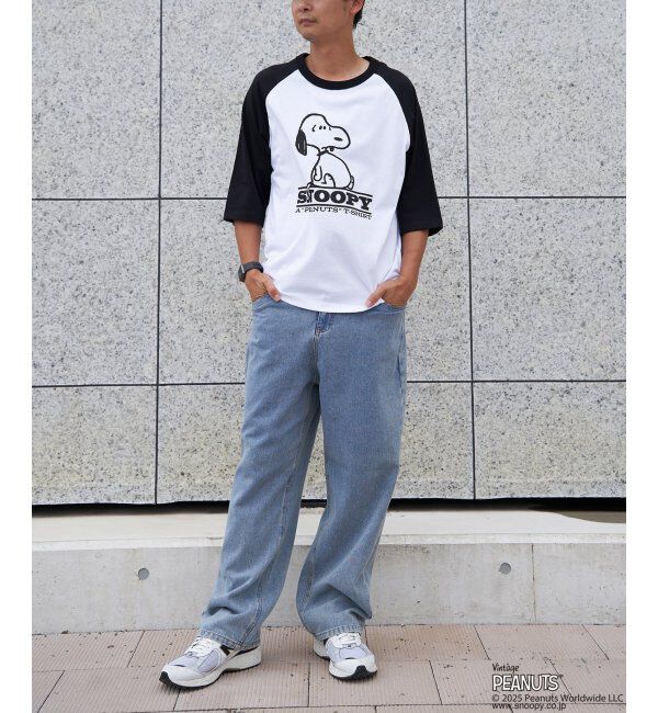 VENCE share style「PEANUTS ピーナッツ SNOOPY スヌーピー TP ビンテージラグランTシャツ」|Tシャツ・カットソー|