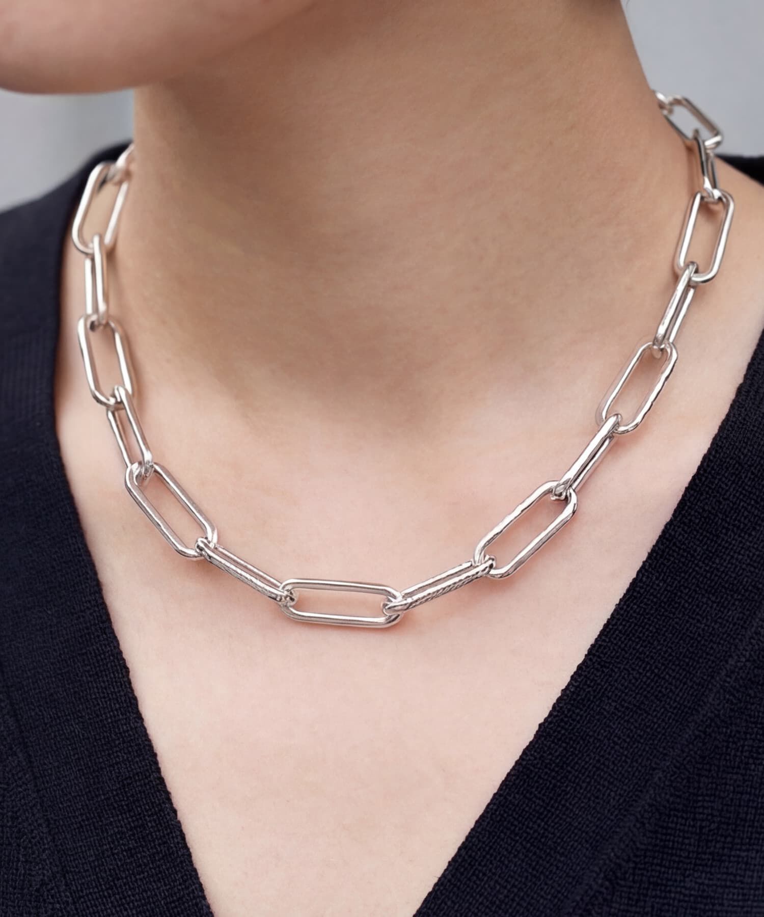 STYLE DELI「40cm空間オーバルチェーンネックレス」|ネックレス|シルバー