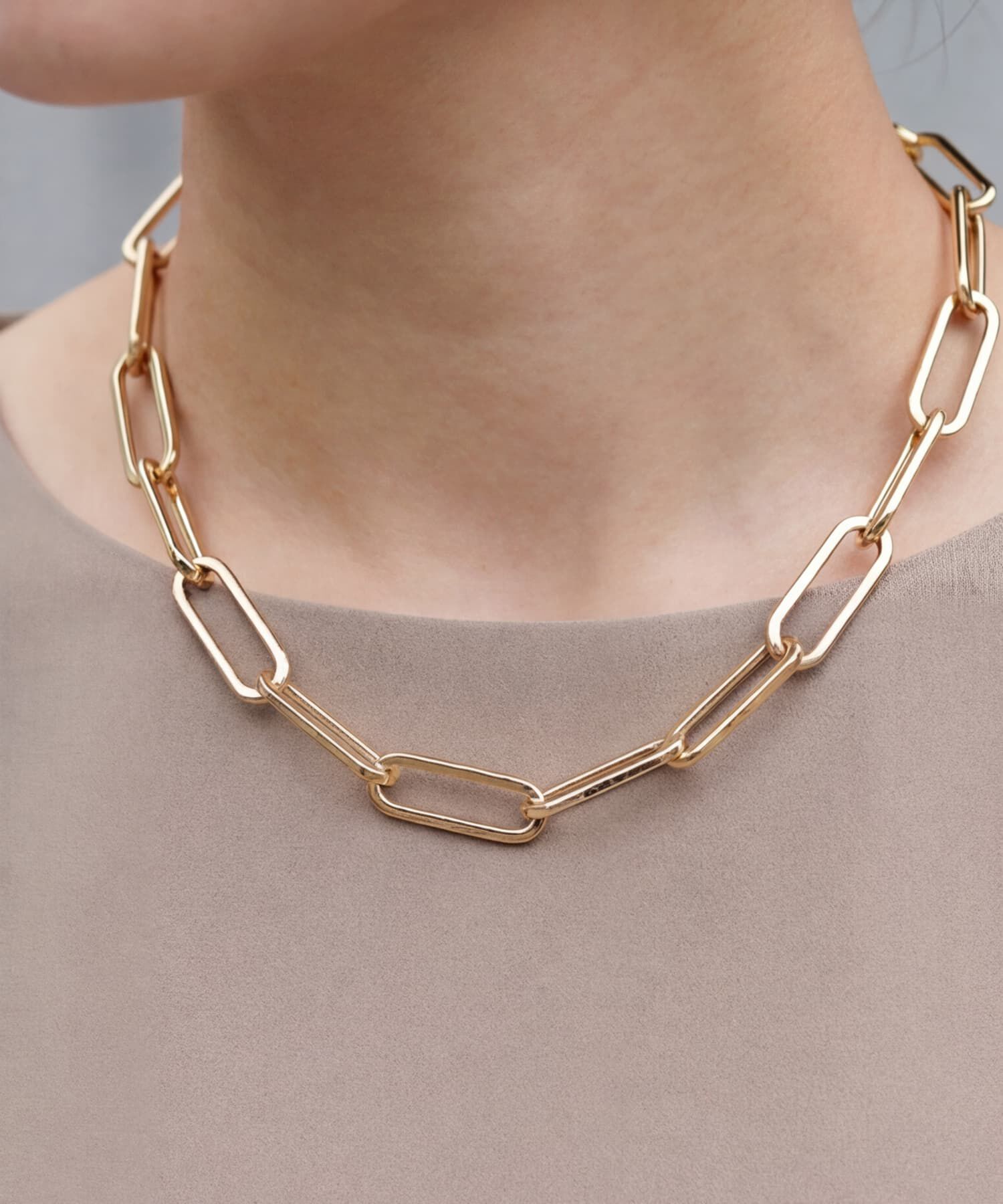 STYLE DELI「40cm空間オーバルチェーンネックレス」|ネックレス|ゴールド