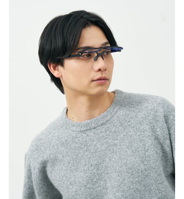  「新構造・跳ね上げ式 メガネ | FLIP UP フリップアップ | 軽量 伊達メガネ 度付き 度なし レンズ交換券付」|メガネ|