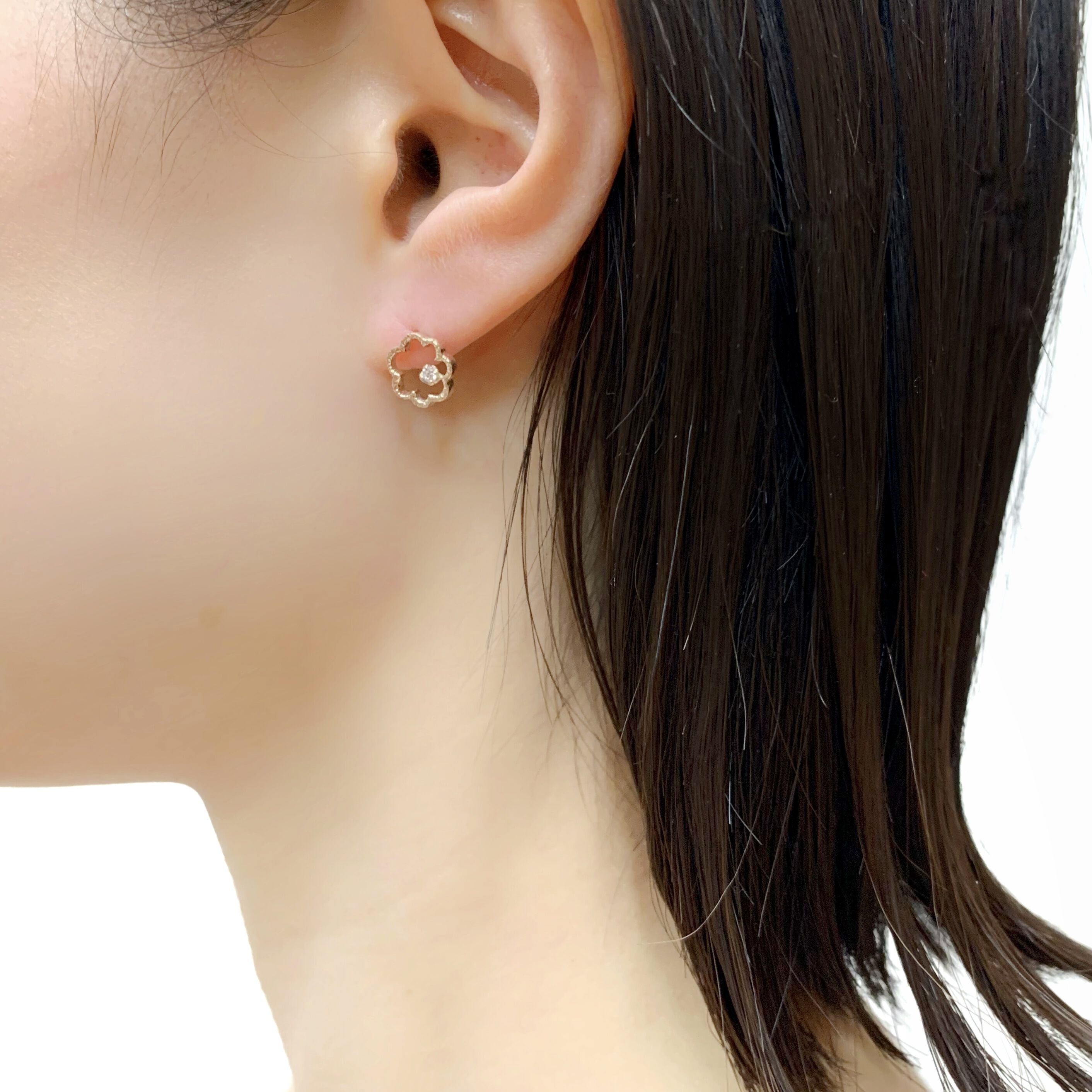 KAORU「ミモザ ダイヤモンドピアス／K10 ピンクゴールド」|ピアス|