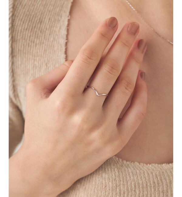 ete「[レイヤード] K10WG ウィッシュボーンリング」|リング|