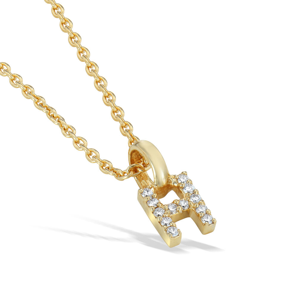 STAR JEWELRY「DIAMOND INITIAL CHARM (H)」|ネックレス|