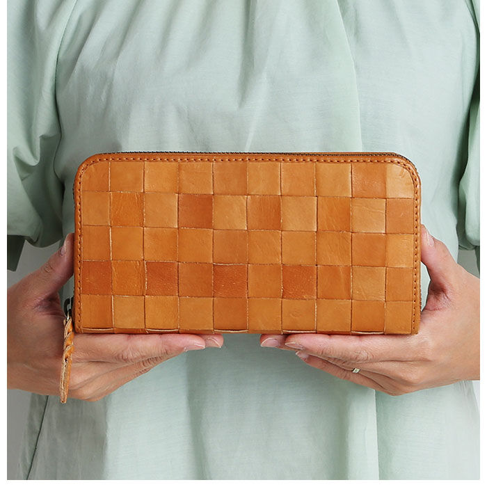 BACKYARD FAMILY「フェス 財布 通販 fes メッシュ 編み込み 長財布 レディース 本革 牛革 ラウンドファスナー」|財布|