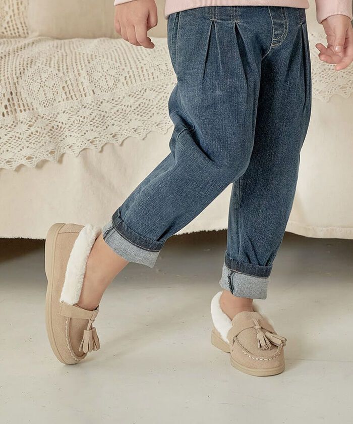 BACKYARD FAMILY「キッズ モカシン ファー 子供 靴 通販 ローファー 57072202 スリッポン 女の子 男の子」|スリッポン|