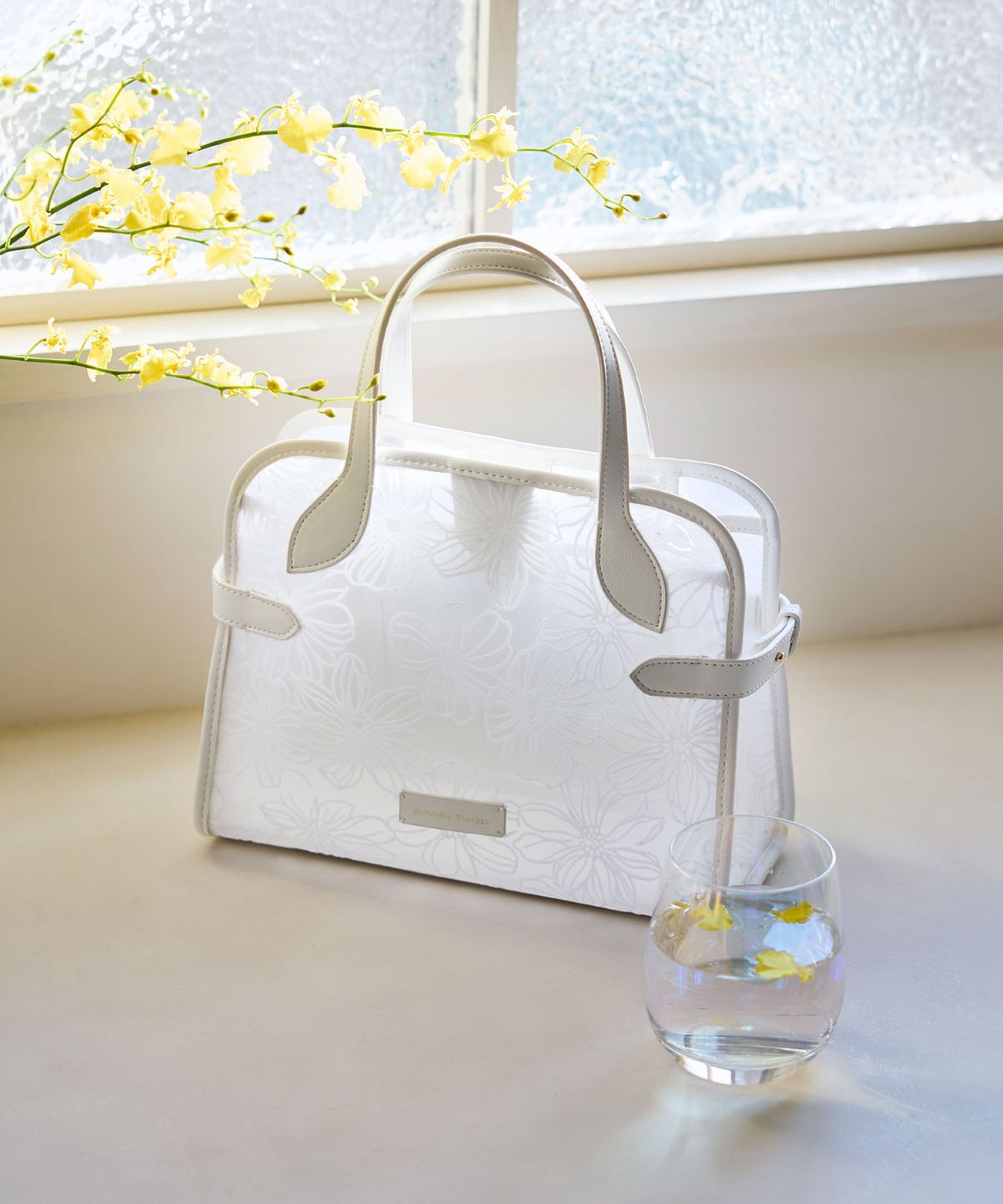 Samantha Thavasa「フラワーチュールハンドバッグ 小サイズ」|ハンドバッグ|オフホワイト