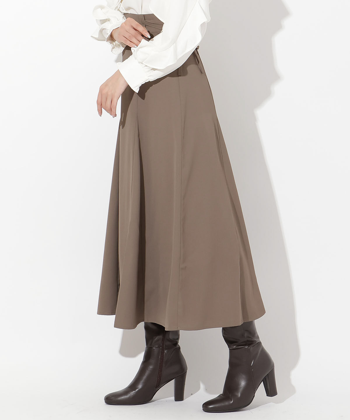 アンドクチュール「サイドレースアップフレアスカート」|フレア|