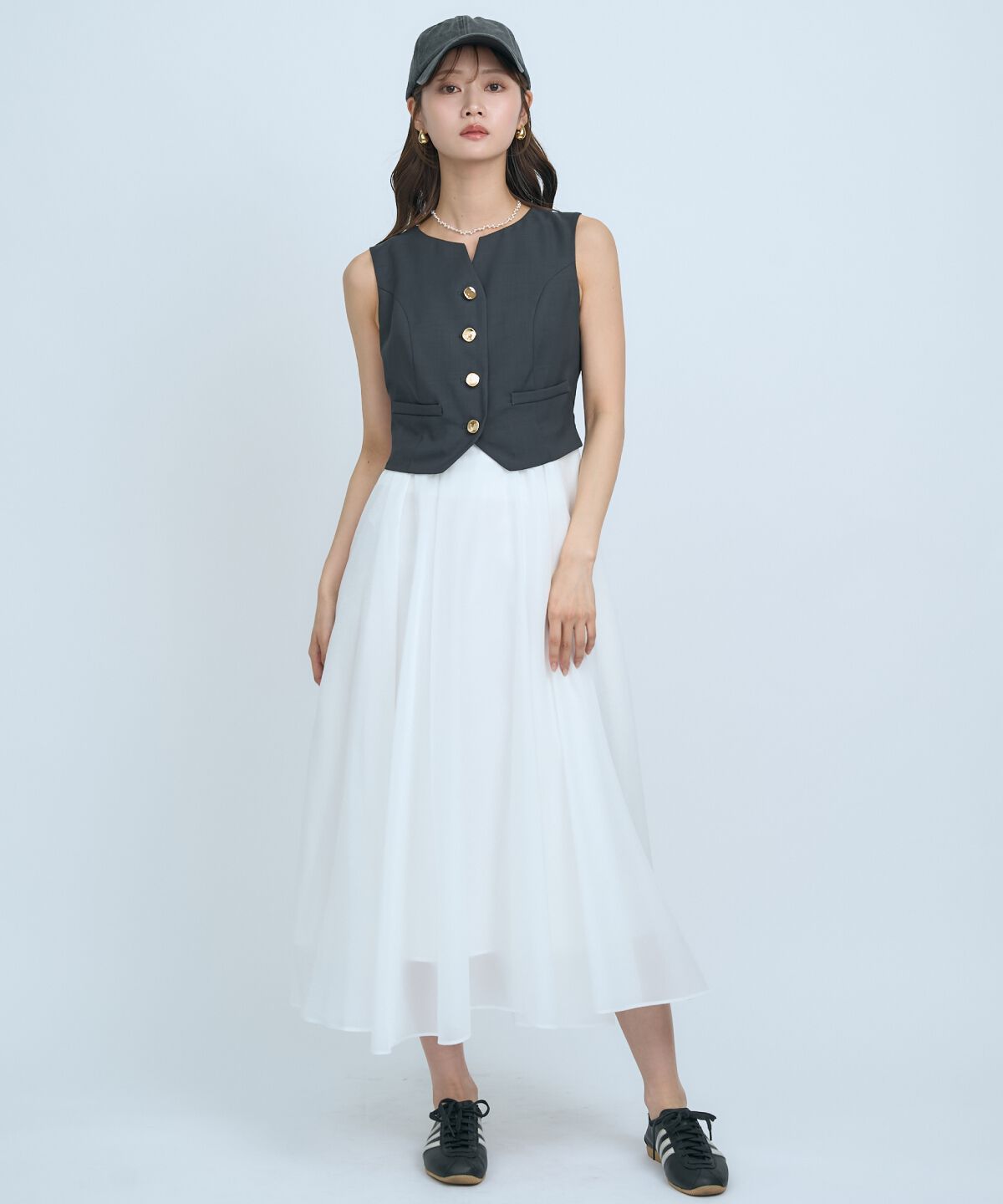 アンドクチュール「ショートジレレイヤードワンピース」|ワンピース|