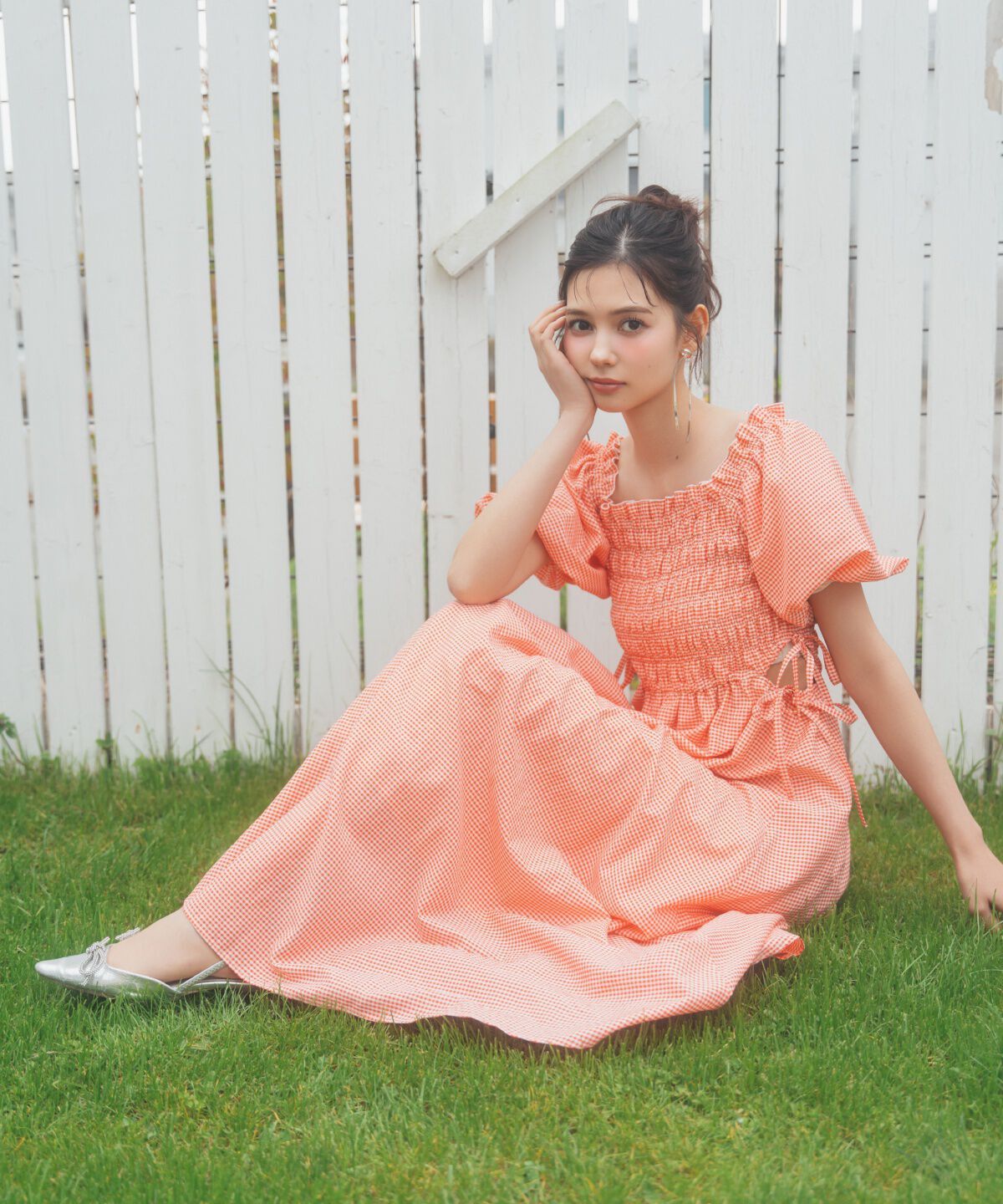 REDYAZEL「シャーリングギンガムチェックワンピース」|ワンピース|