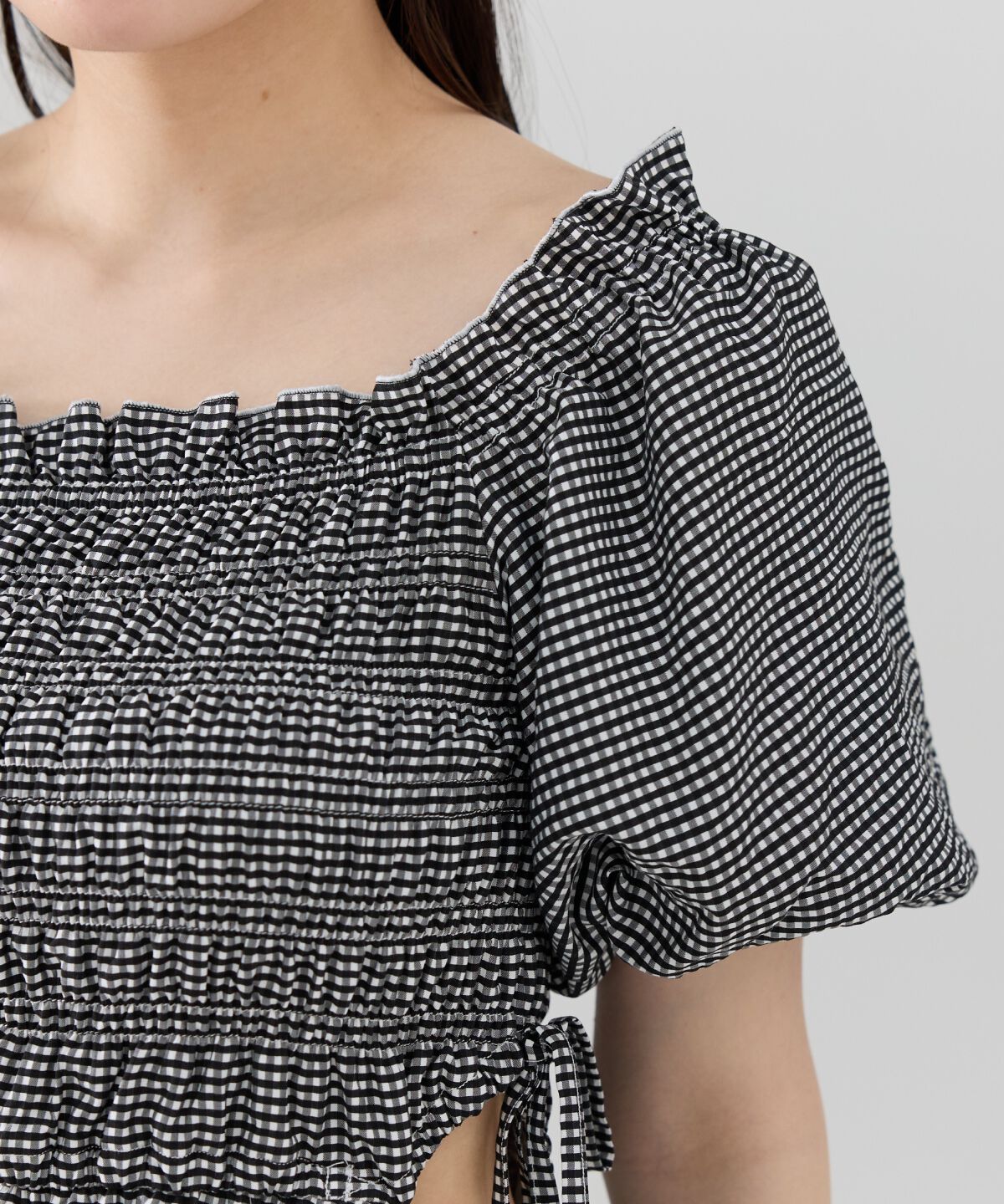 REDYAZEL「シャーリングギンガムチェックワンピース」|ワンピース|