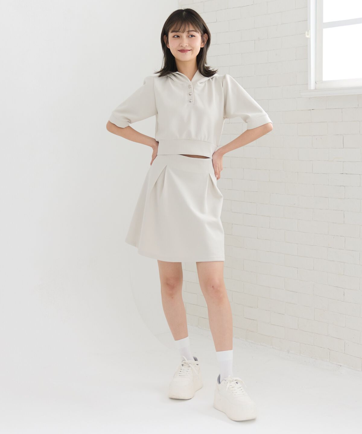 REDYAZEL「レースアップフレアミニスカート」|フレア|