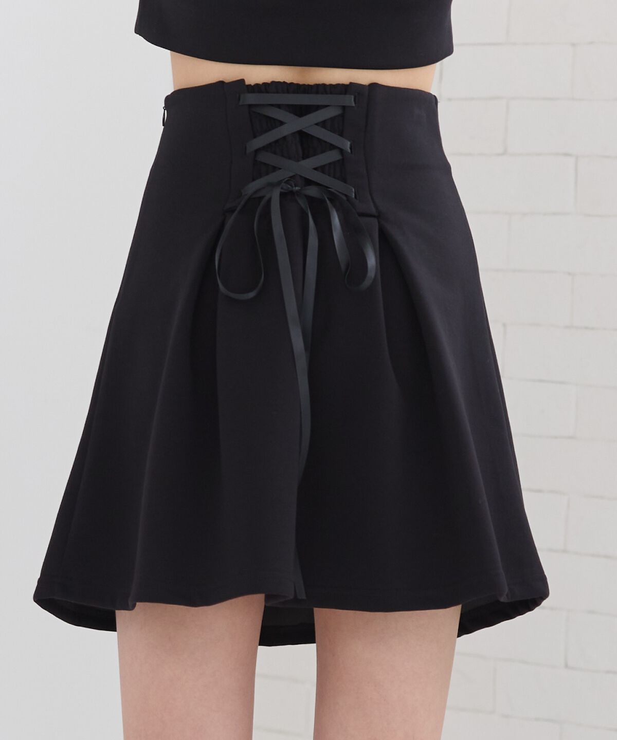 REDYAZEL「レースアップフレアミニスカート」|フレア|