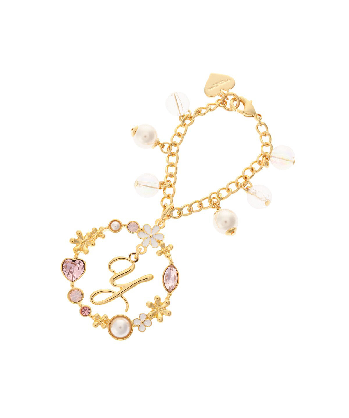 Samantha Thavasa Petit Choice「フラワーイニシャル バッグチャーム Y」|チャーム・キーホルダー|ゴールド