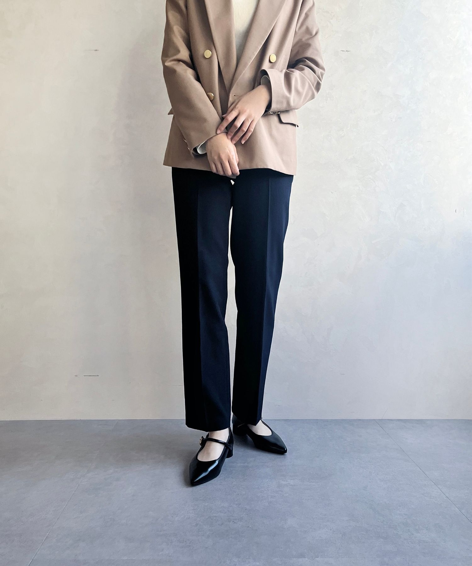 WA Oriental TRaffic「●隠しゴム付き●ポインテッドトゥ ストラップバブーシュ /42304 厚手クッション ヒール3cm 柔らかい」|パンプス|