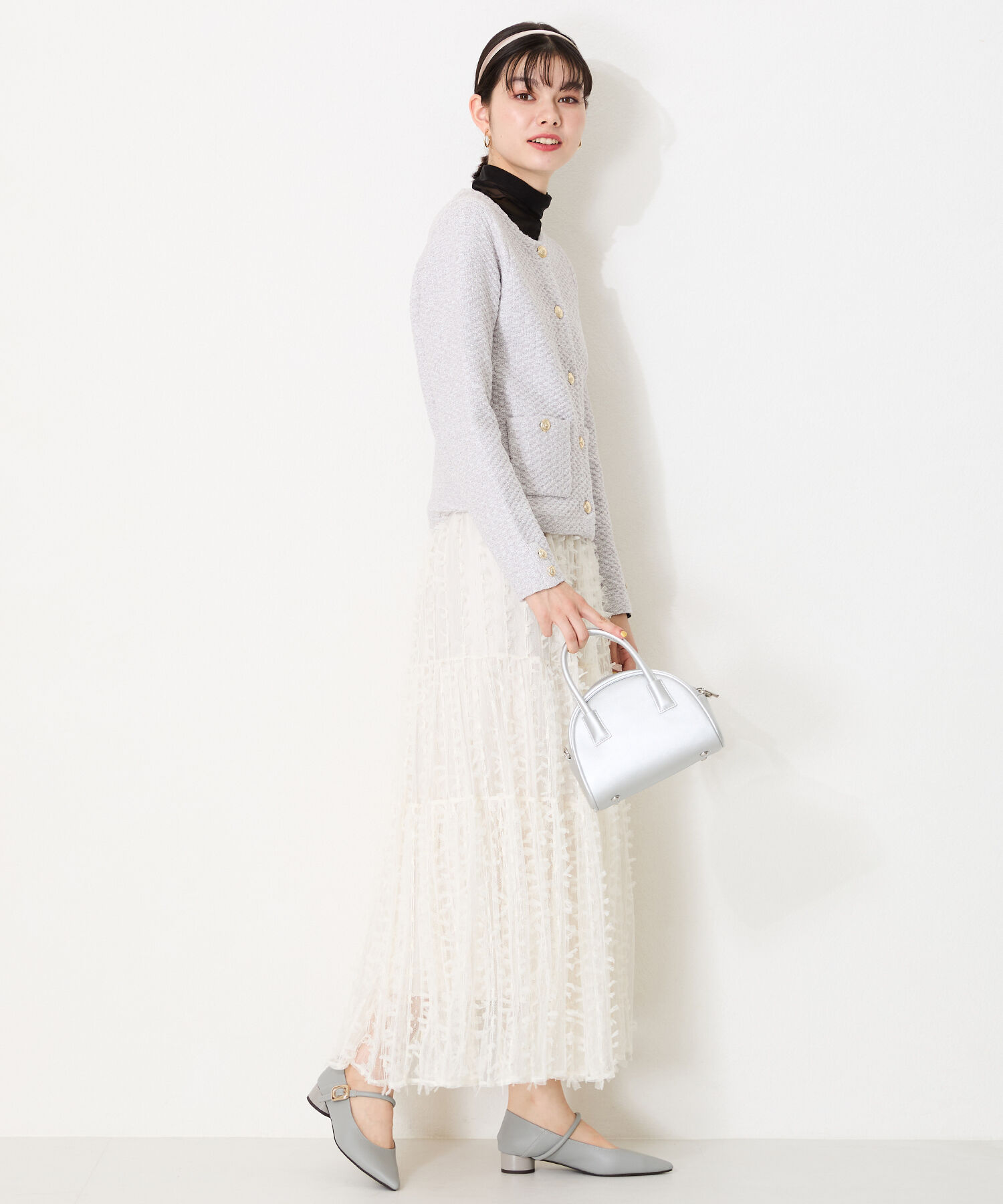 WA Oriental TRaffic「●隠しゴム付き●ポインテッドトゥ ストラップバブーシュ /42304 厚手クッション ヒール3cm 柔らかい」|パンプス|