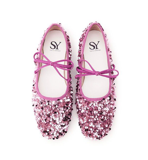 SY UNITED ARROWS「＜SY＞スパンコールバレエ フラット10●&uarr;」|バレエシューズ|LT.PINK